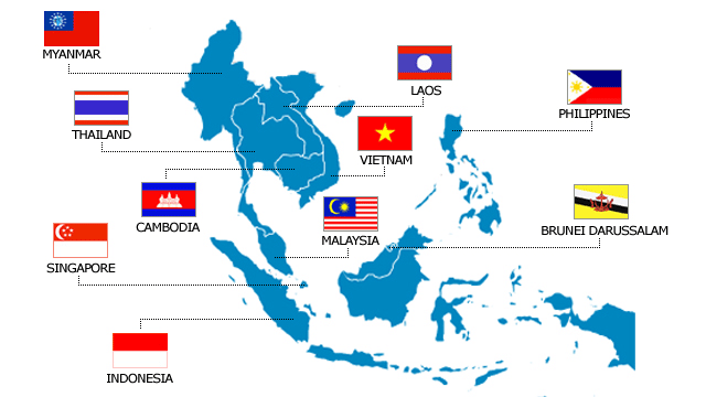 Map of ASEAN countries